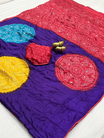 Pure Moss Bandhani Saree SA1225-1670