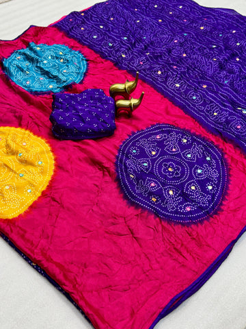 Pure Moss Bandhani Saree SA1225-1671