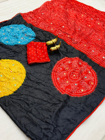 Pure Moss Bandhani Saree SA1225-1674