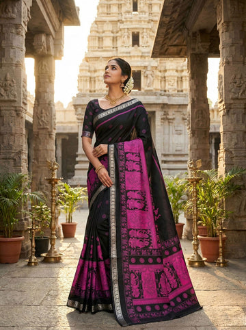 Beautiful Mangalagiri Silk Saree with Kalamkari Design SA1225-1678