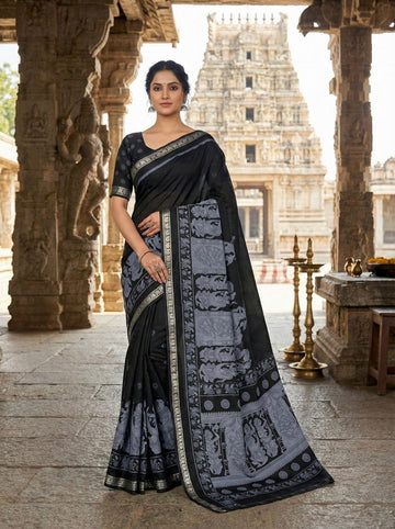 Beautiful Mangalagiri Silk Saree with Kalamkari Design SA1225-1677