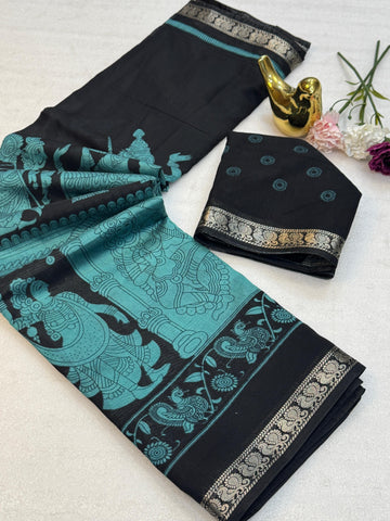 Beautiful Mangalagiri Silk Saree with Kalamkari Design SA1225-1679