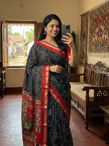 Beautiful Mangalagiri Silk Saree with Bandhani Design SA1225-1681