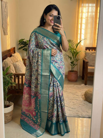 Beautiful Dola Silk Kalamkari Print Saree SA1225-1684
