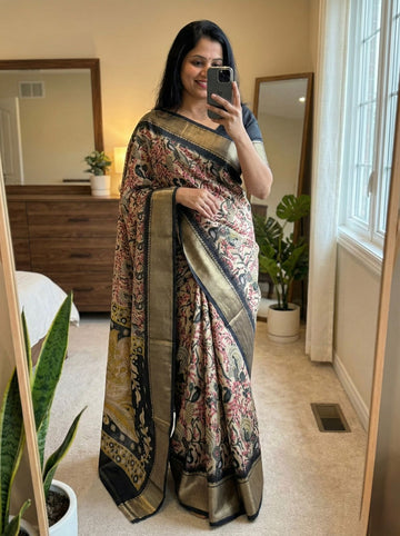 Beautiful Dola Silk Kalamkari Print Saree SA1225-1687