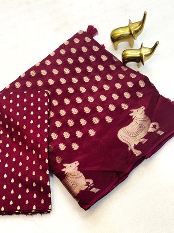 Pure Viscose Chinon Silk Saree SA1225-1694