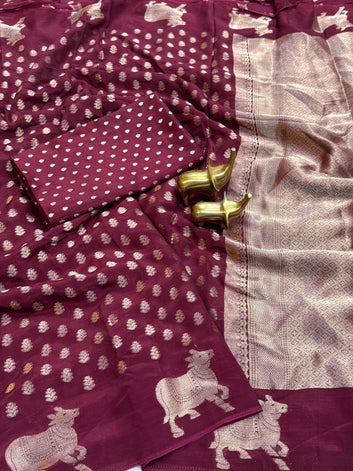 Pure Viscose Chinon Silk Saree SA1225-1694