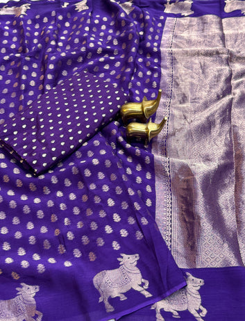 Pure Viscose Chinon Silk Saree SA1225-1693