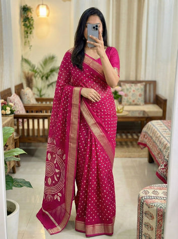 Beautiful Dola Silk Bandhani Print Saree SA1225-1716