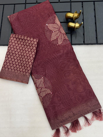 Pure Malai Cotton Bandhani Print Saree SA1225-1719