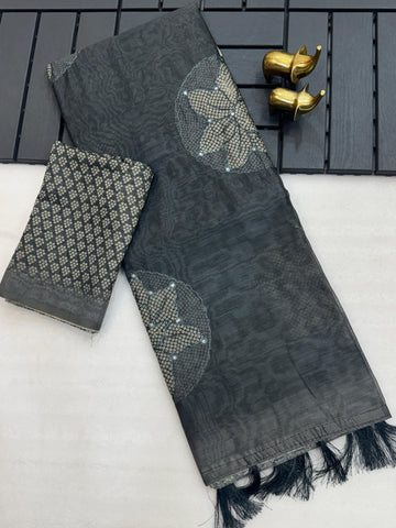 Pure Malai Cotton Bandhani Print Saree SA1225-1718