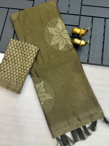 Pure Malai Cotton Bandhani Print Saree SA1225-1720