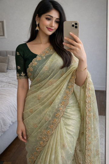 Pure Soft Twill Organza Saree SA126-1757