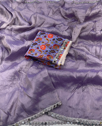 Gold Crush Saree with Heavy Mirror LaceSA126-1736