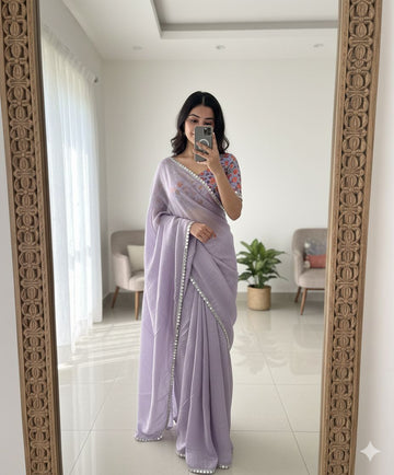 Gold Crush Saree with Heavy Mirror LaceSA126-1736