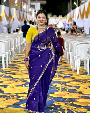 Crunchy Chiffon Crush Silk Saree SA126-1729