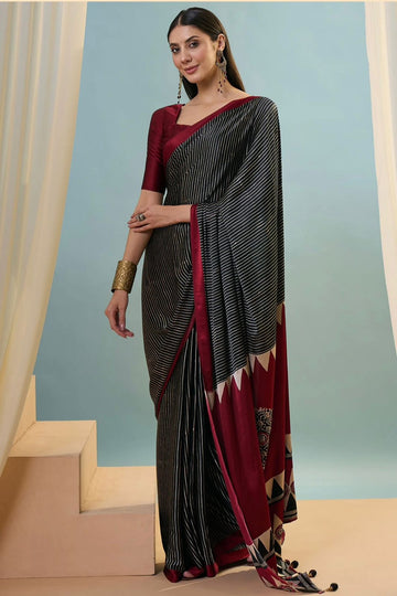 Original Ajrakh Saree with Digital Print SA126-1789