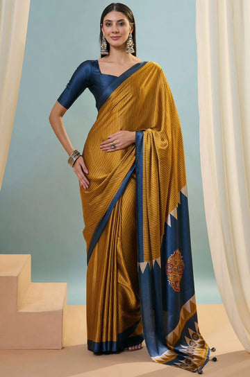 Original Ajrakh Saree with Digital Print SA126-1791