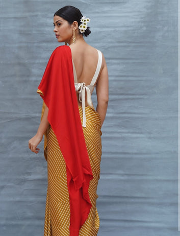 Original Ajrakh Saree with Digital Print SA126-1798