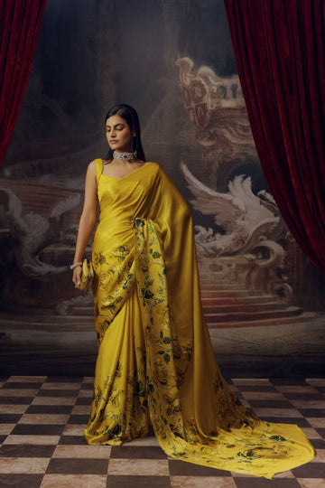 Original Ajrakh Saree with Digital Print SA126-1829