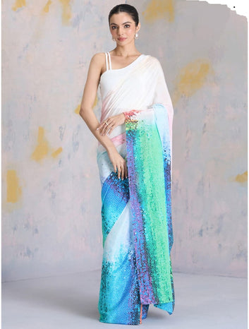 Original Ajrakh Saree with Digital Print SA126-1834