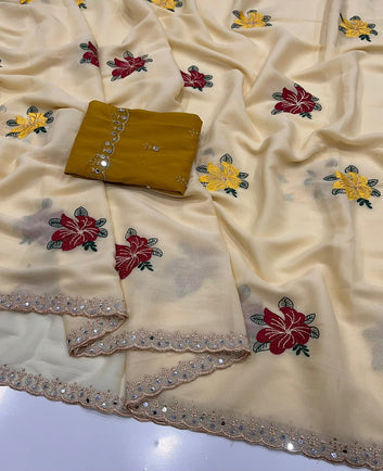 🔥Trending Saree ! Star Georgette Saree SA326-1865
