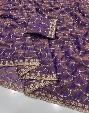 🔥Trending Saree ! Moss Satin Dual Shade Saree SA326-1870