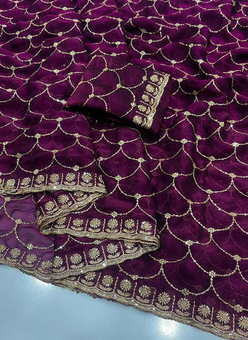 🔥Trending Saree ! Moss Satin Dual Shade Saree SA326-1871