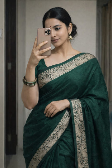 Most Selling Saree  | Viscose Chinon Weaving Pattern Saree SA326-1937