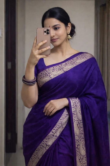 Most Selling Saree  | Viscose Chinon Weaving Pattern Saree SA326-1935