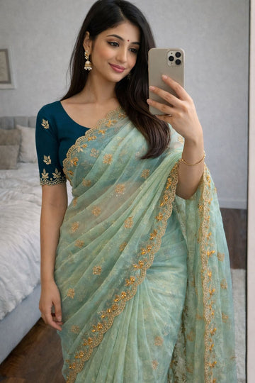 Most Selling Saree  | Pure Soft Organza Saree SA326-1933