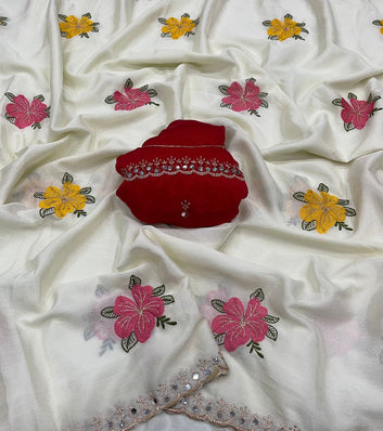 Most Selling Saree  | Soft Chinon Silk Saree SA326-1912