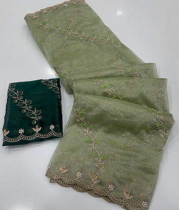 Most Selling Saree  | Pure Soft Organza Saree SA326-1897