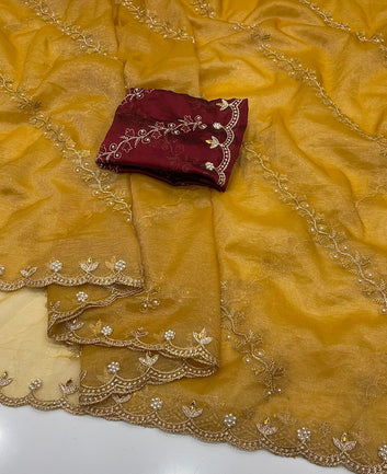 Most Selling Saree  | Pure Soft Organza Saree SA326-1900