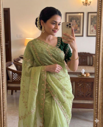 Most Selling Saree  | Pure Soft Organza Saree SA326-1897
