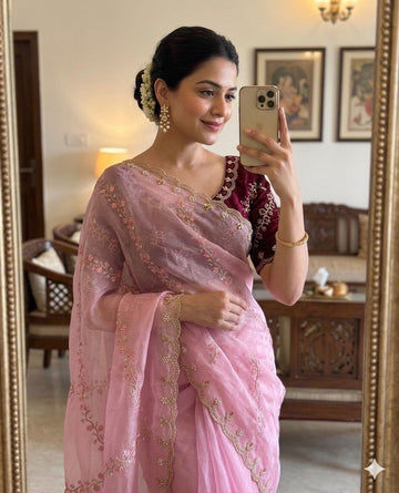 Most Selling Saree  | Pure Soft Organza Saree SA326-1901