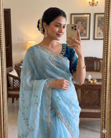 Most Selling Saree  | Pure Soft Organza Saree SA326-1899