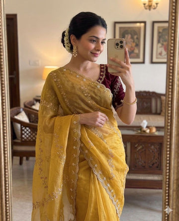 Most Selling Saree  | Pure Soft Organza Saree SA326-1900