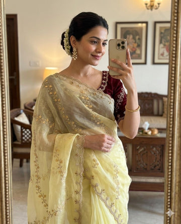Most Selling Saree  | Pure Soft Organza Saree SA326-1896