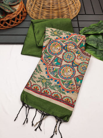 Wedding Special Saree  | Madhubani Hand Print Pallu  SA326-1969