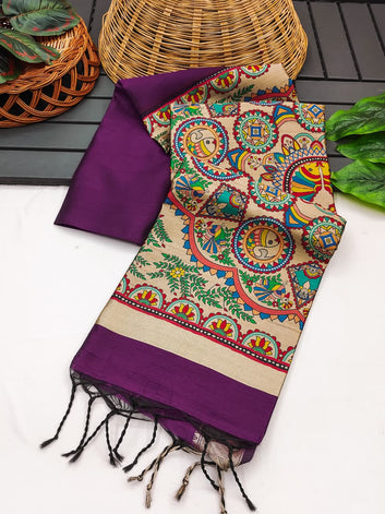 Wedding Special Saree  | Madhubani Hand Print Pallu  SA326-1964