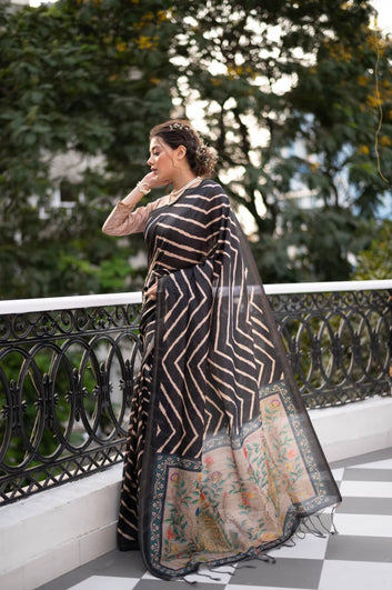 Wedding Special Saree  | Tussar Silk Leheriya Saree  SA326-1952