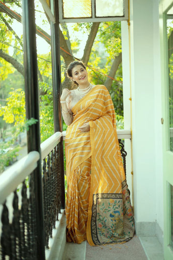 Wedding Special Saree  | Tussar Silk Leheriya Saree  SA326-1955