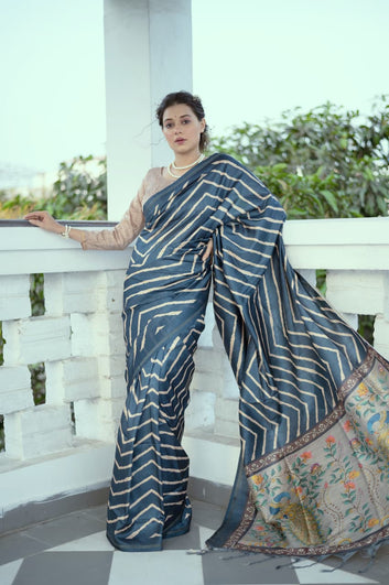 Wedding Special Saree  | Tussar Silk Leheriya Saree  SA326-1954