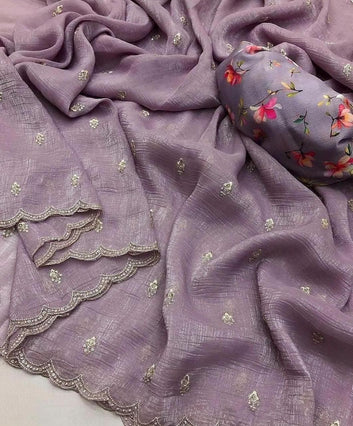 Georgette Crush Embroidery Butti Saree SA826-2123