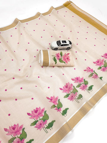 Onam Special Linen Saree SA826-2054