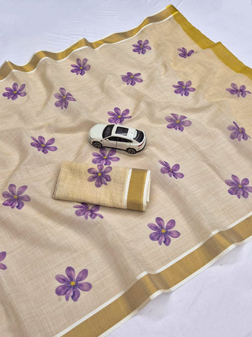 Onam Special Linen Saree SA826-2058