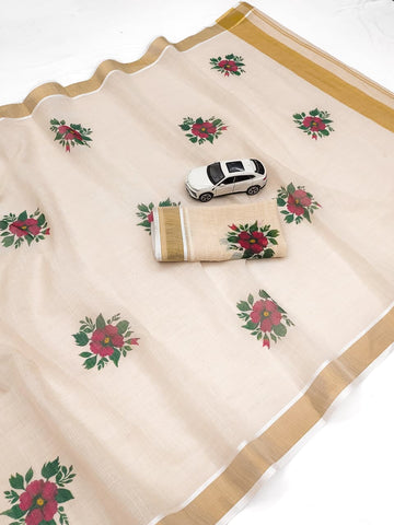 Onam Special Linen Saree SA826-2056