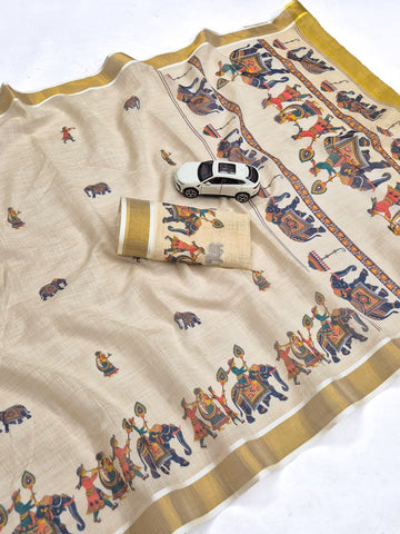 Onam Special Linen Saree SA826-2064