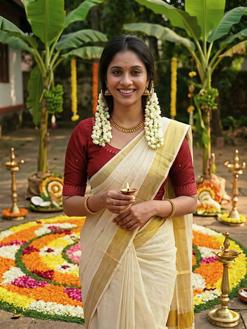 Onam Special Linen Saree SA826-2053